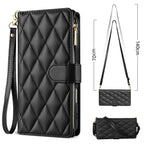 Crossbody Leather Case For Samsung Galaxy S26 S25 Edge S24 S23 Ultra S22 S21 FE Plus A17 A16 A36 A53 Zipper Card Wallet Cover
