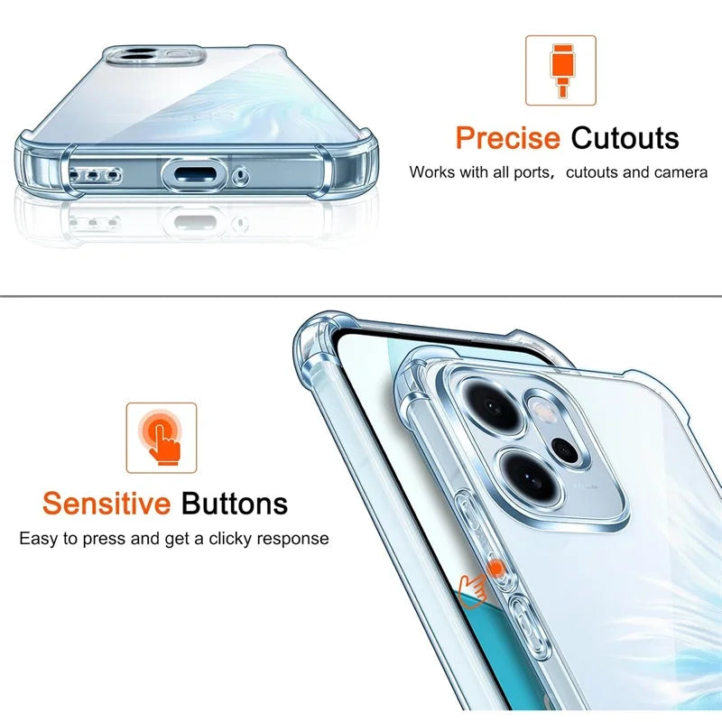 Anti-Yellower Transparent TPU Soft Case For Oppo Reno14 Reno 14 FS F Pro 14FS 14F 14Pro Reno14FS 5G 2025 Camera Protection Funda