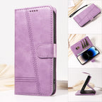 Line Leather Case For iPhone 17 16 15 14 13 12 11 Pro Max Plus Mini Air Phone Case Flip Wallet Card Slot Stand Phone Book Cover