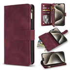 Wallet Multi-card Zipper Kickstand Magnetic Flip Leather Case For iPhone 15 Pro Max 14 Plus 13 Mini 12 11 XS XR SE 2022 8 7 6 6s