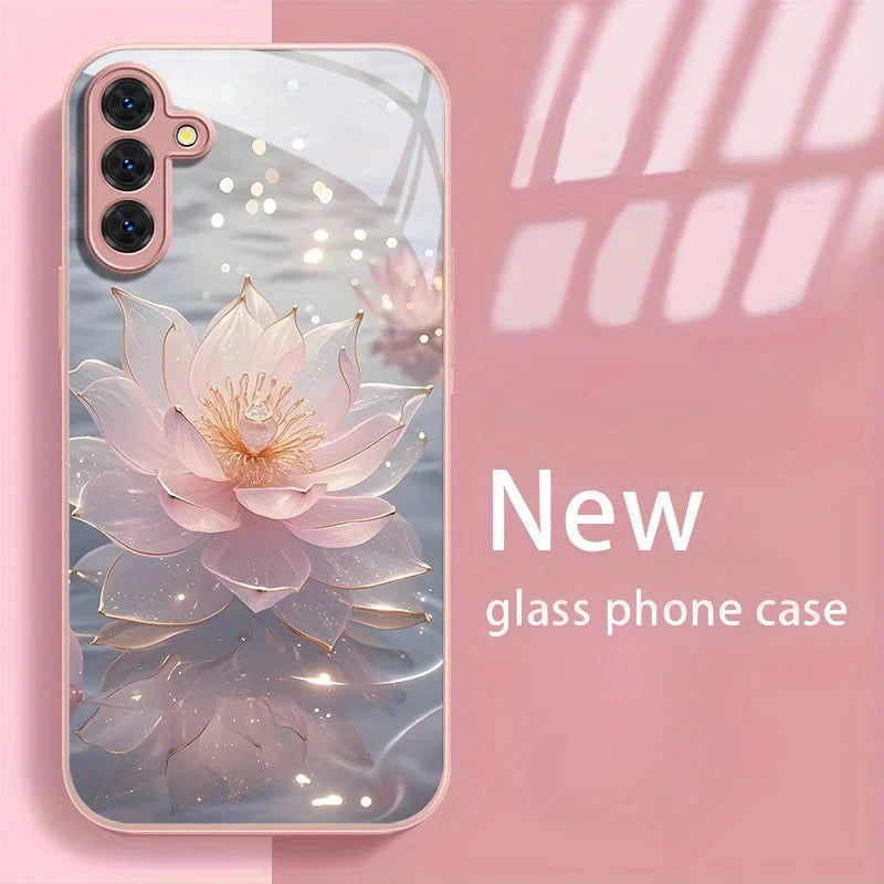 Tempered Glass Phone Case For Samsung S25 Ultra S26 S24 S23 S21 FE S22 Plus A56 5G A55 A54 A17 A36 A53 A52S A34 A16 Cases Cover