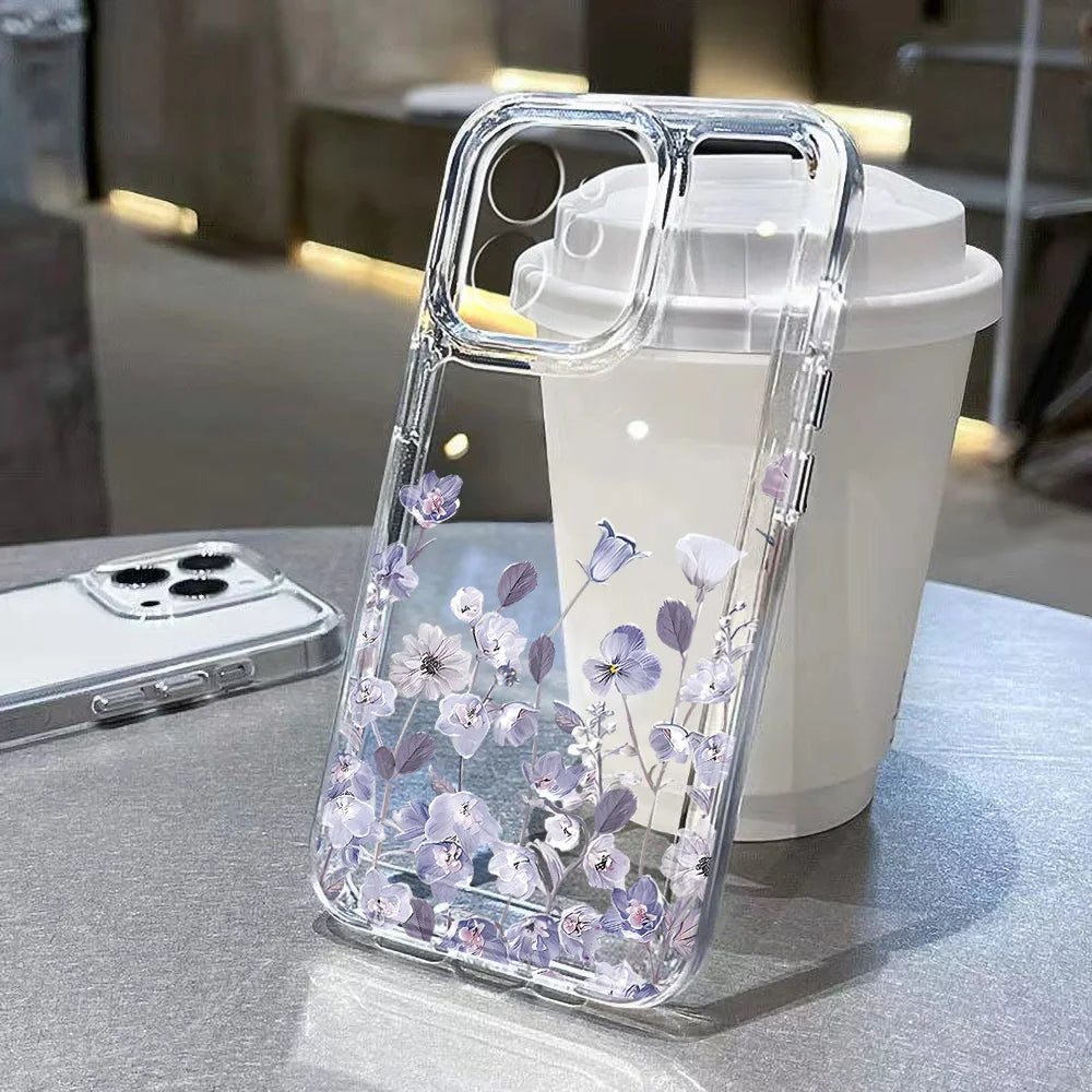 Cute Flower Clear Case For Samsung Galaxy A56 5G A36 S25 Ultra S26 S24 FE S23 S22 Case A55 A54 A35 A26 A07 A17 Shockproof Cover