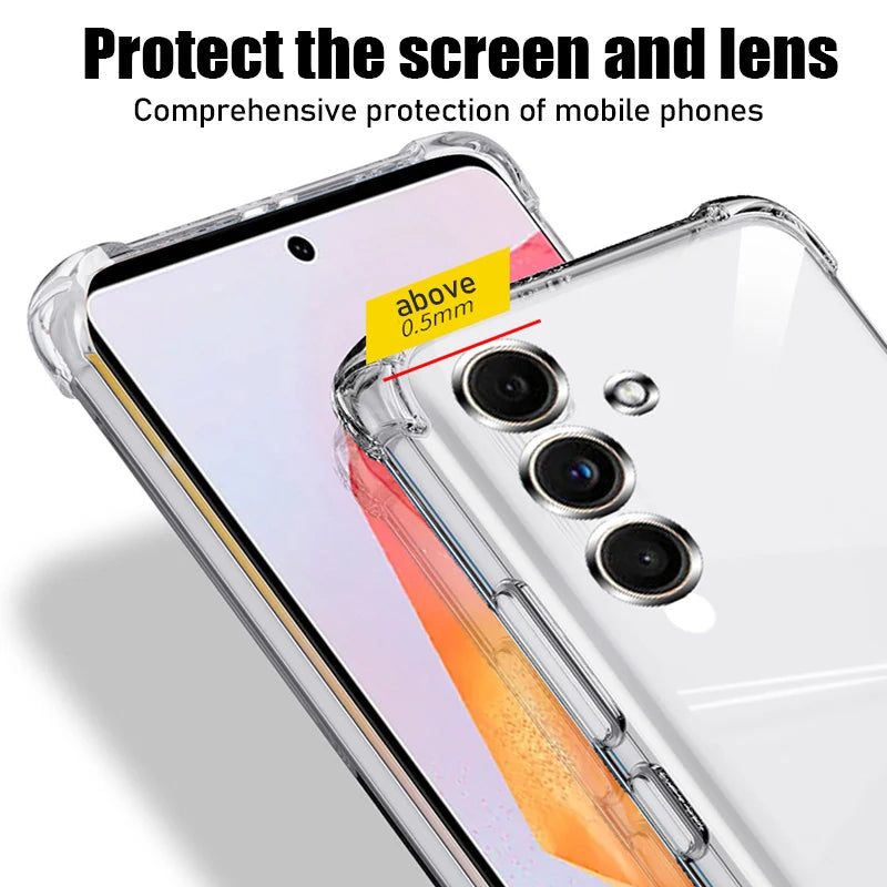 Clear Phone Case For Samsung Galaxy S25 Edge S24 S23 Ultra Silicone Soft Cover For Samsung S22 S21 S20 Plus S23 S24 Fe Case