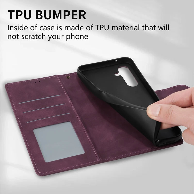 Wallet Card Slot Holder Magnetic Flip Leather Case For Samsung Galaxy S23 Ultra S22 Plus S21 FE S20 A12 A13 A14 A34 A52 A53 A54