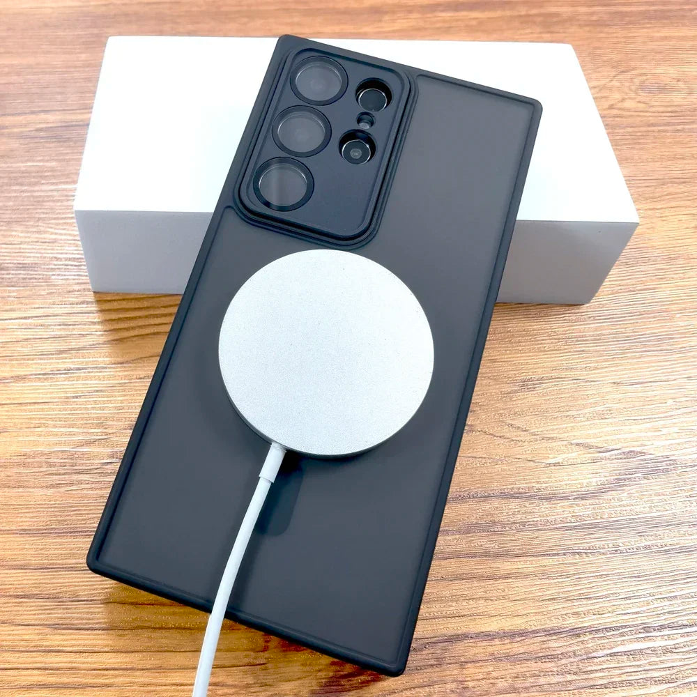 Luxury Matte Case For Samsung Galaxy S26 S25 S24 23 S22 Ultra Plus FE A17 A56 A55 A36 A35 A16 A15 5G 4G Magsafe Charge Cover