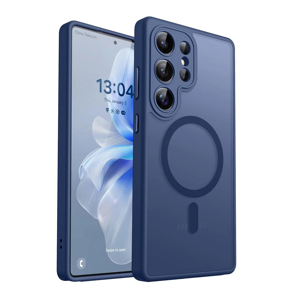 Luxury Matte Case For Samsung Galaxy S26 S25 S24 S23 Ultra Plus S25Ultra S24Ultra S23Ultra S 25 Magsafe Wireless Charge Cover