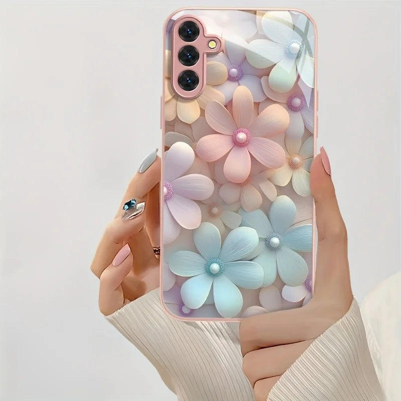 Tempered Glass Phone Case For Samsung S25 Ultra S26 S24 S23 S21 FE S22 Plus A56 5G A55 A54 A17 A36 A53 A52S A34 A16 Cases Cover