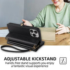 Zipper PU Leather Wallet Book Cover Phone Cases for iPhone 16 16E 17 Air Pro Plus Max Flip Cover Multifunksionele berging Bags