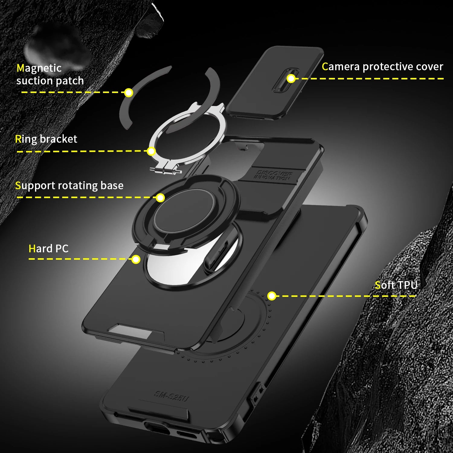 Magnetic Ring Stand Phone Case For Samsung Galaxy S26 Ultra S26+ Edge Slide Camera Lens Protection TPU Frame Plastic Back Cover