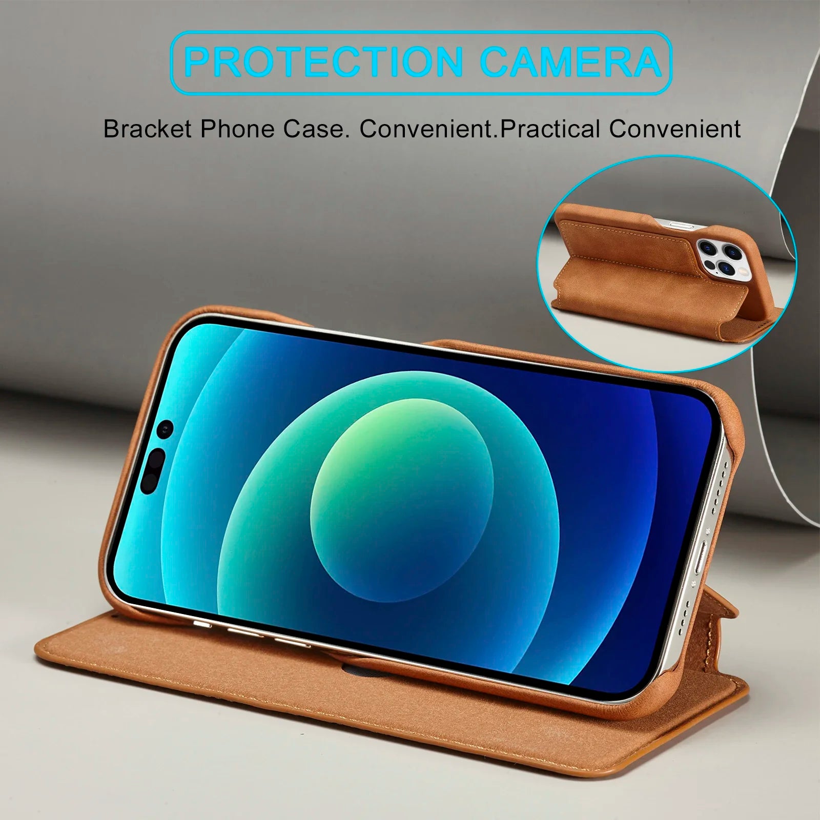 Leather Flip Wallet Phone Cover For iPhone 17 16 Pro Max Air 14 15 13 12 Mini 11 Pro XS Max XR 8 7 Plus SE Card Slots Book Bag