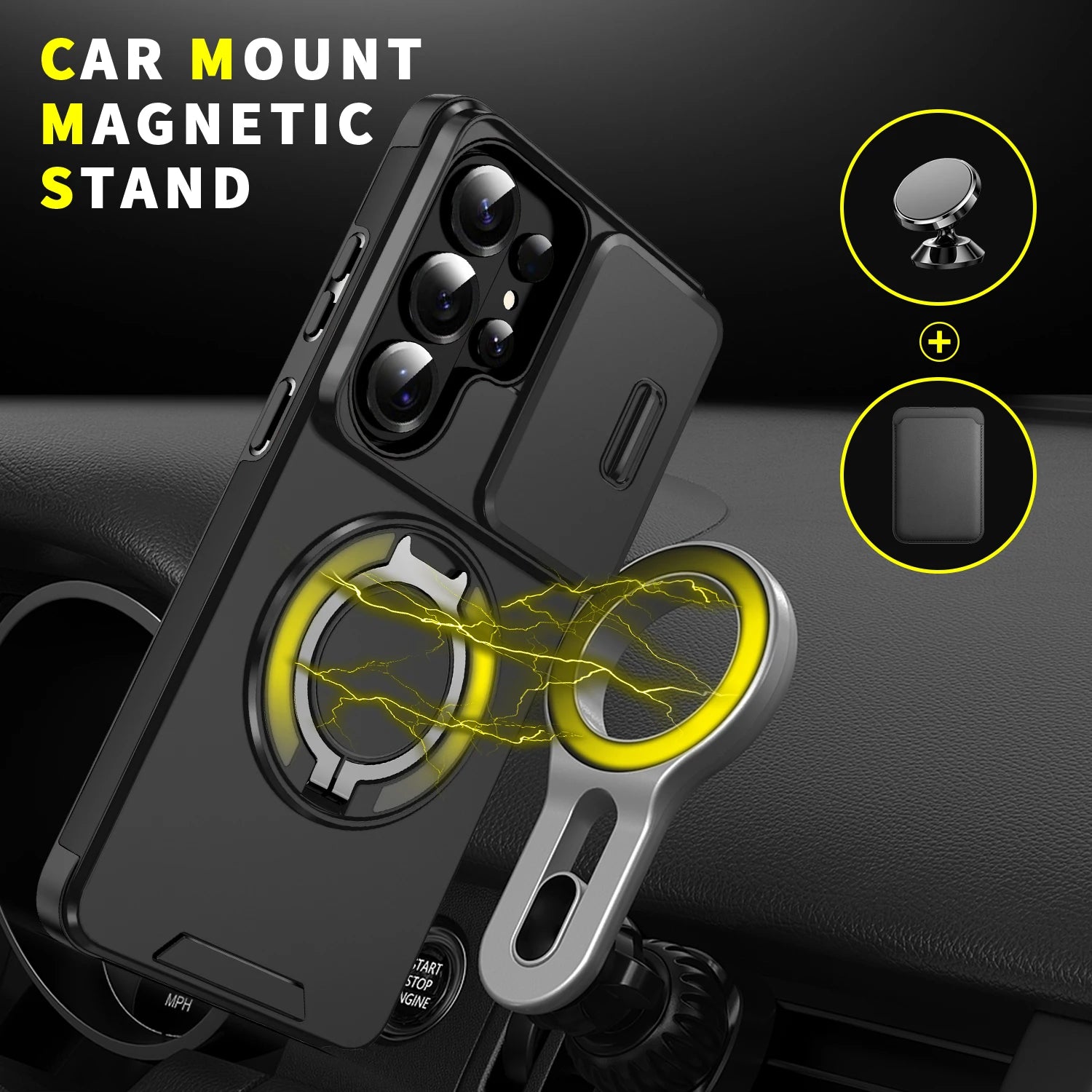 Magnetic Ring Stand Phone Case For Samsung Galaxy S26 Ultra S26+ Edge Slide Camera Lens Protection TPU Frame Plastic Back Cover