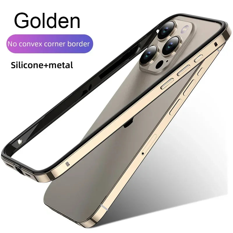 Hybrid Silicone Frame Aluminum Metal Phone Cases For iPhone 17 16 15 Pro Max 14 13 12 Better Heat Bumper