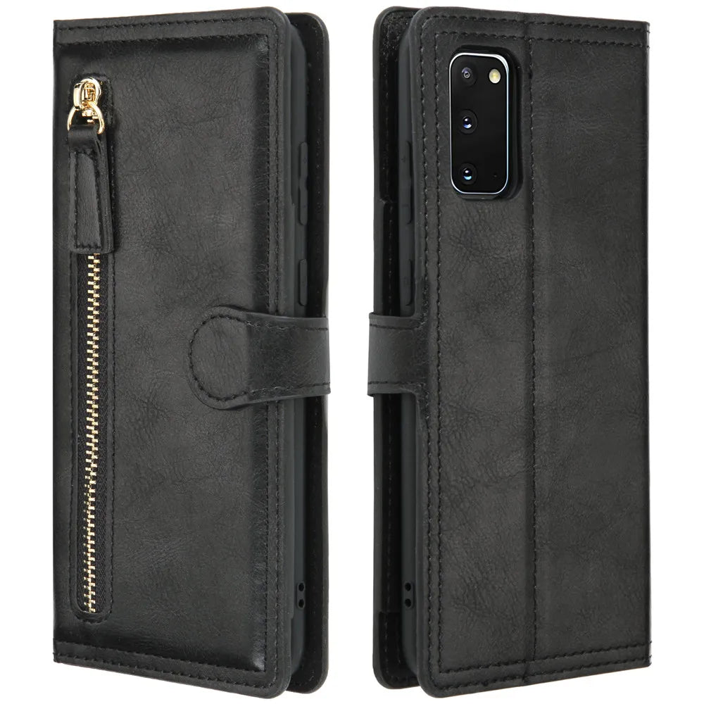 For Samsung Galaxy S20 Fe Fan Edition Note 20 Ultra Luxury Leather Zipper Flip Wallet Case S20FE S20 FE S21 S22 S23 Ultra Cover