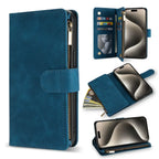 Wallet Multi-card Zipper Kickstand Magnetic Flip Leather Case For iPhone 16 Pro Max 15 Plus 14 13 Mini 12 11 SE 2 X XS XR 8 7 6s