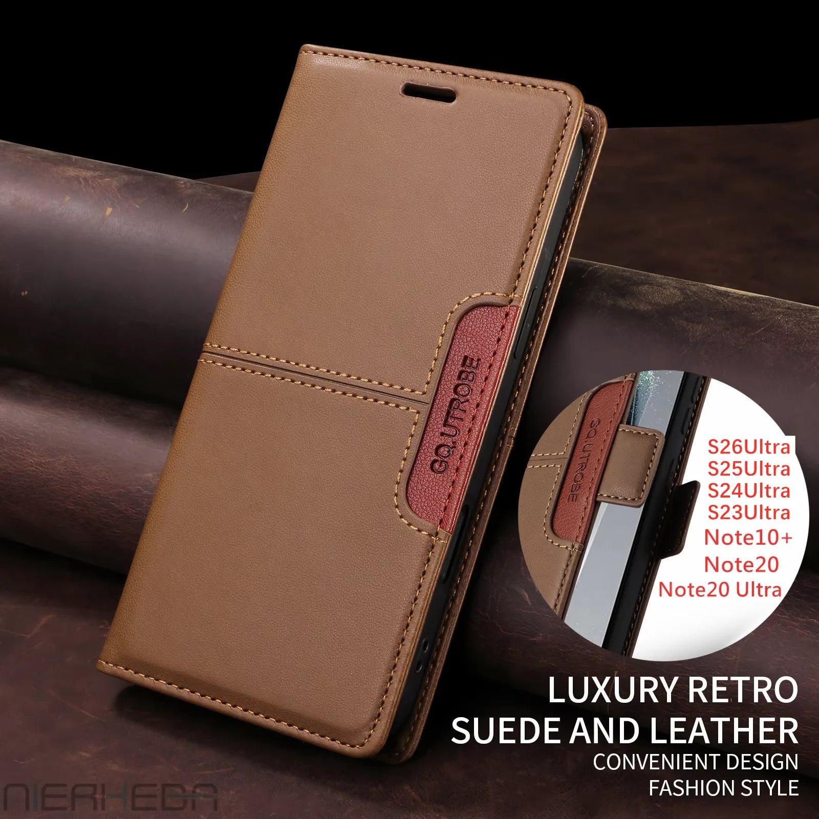 Flip Leather Case for Samsung Galaxy S26 S25 S24 S23 FE S22 S21 S20 Plus Note20 Ultra A17 A37 A16 A36 A56 A26 Wallet Phone Cover
