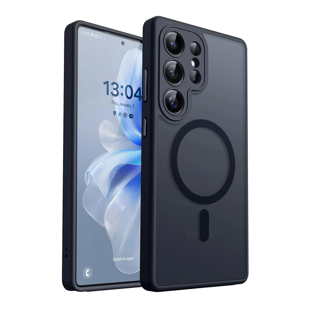 Luxury Matte Case For Samsung Galaxy S26 S25 S24 S23 Ultra Plus S25Ultra S24Ultra S23Ultra S 25 Magsafe Wireless Charge Cover