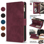 Wallet Multi-card Zipper Kickstand Magnetic Flip Leather Case For iPhone 15 Pro Max 14 Plus 13 Mini 12 11 XS XR SE 2022 8 7 6 6s