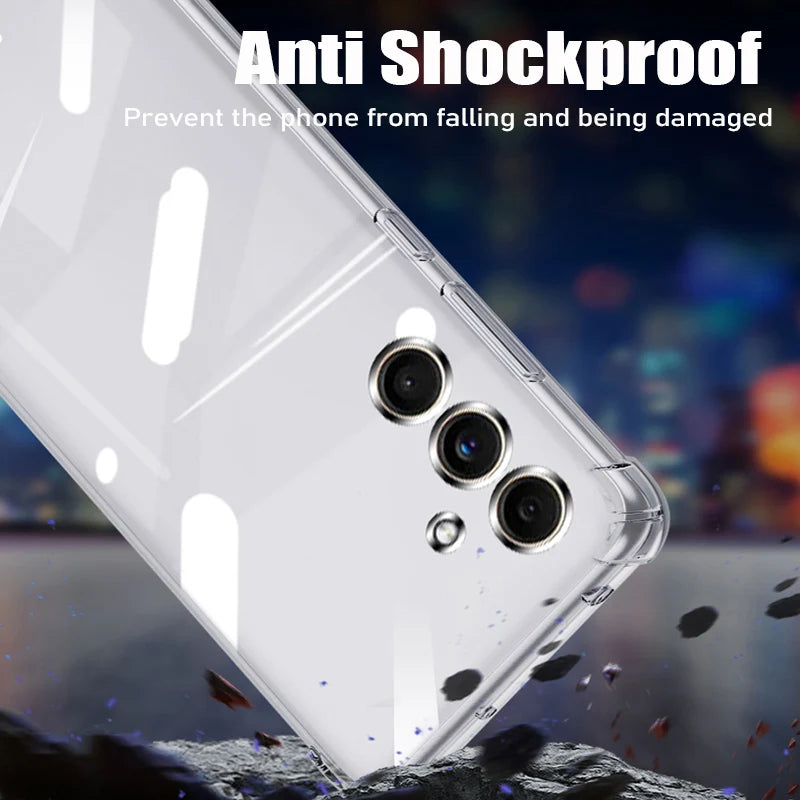Clear Phone Case For Samsung Galaxy S25 Edge S24 S23 Ultra Silicone Soft Cover For Samsung S22 S21 S20 Plus S23 S24 Fe Case