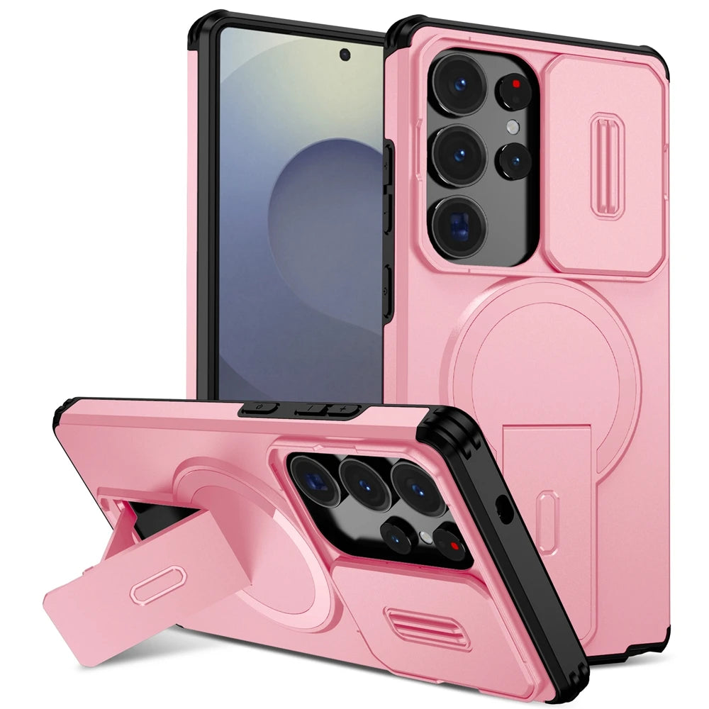 Armor For Magsafe Bracket Stand Holder Case For Samsung Galaxy S26 Ultra S26 Plus 5G Shockproof Magnetic Wirelesss Charge Cover